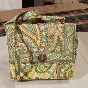 Vera Bradley Green and Yellow Paisley Crossbody Bag